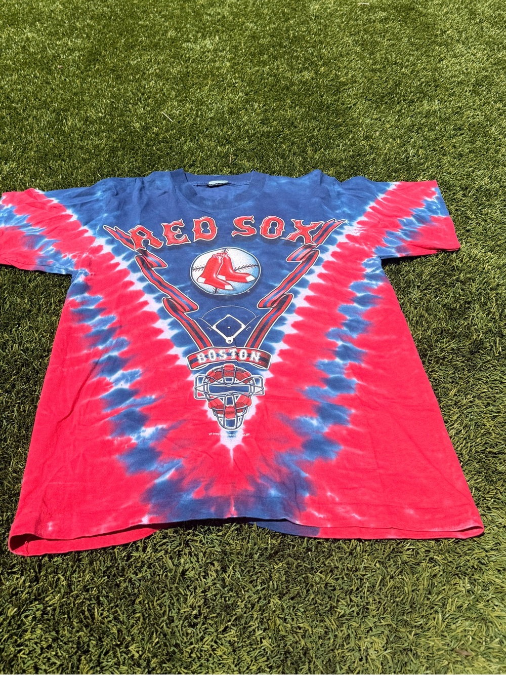 Boston Red Sox Tie-Dye Graphic Tee - Red & Blue